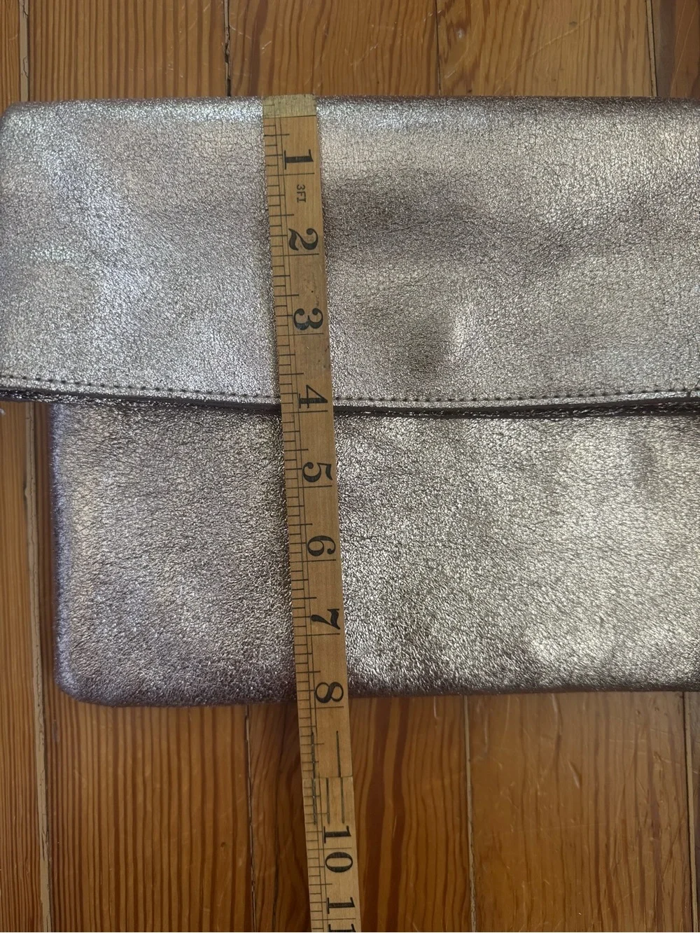 Moda Luxe Metallic Gold Fold-Over Clutch Bag
